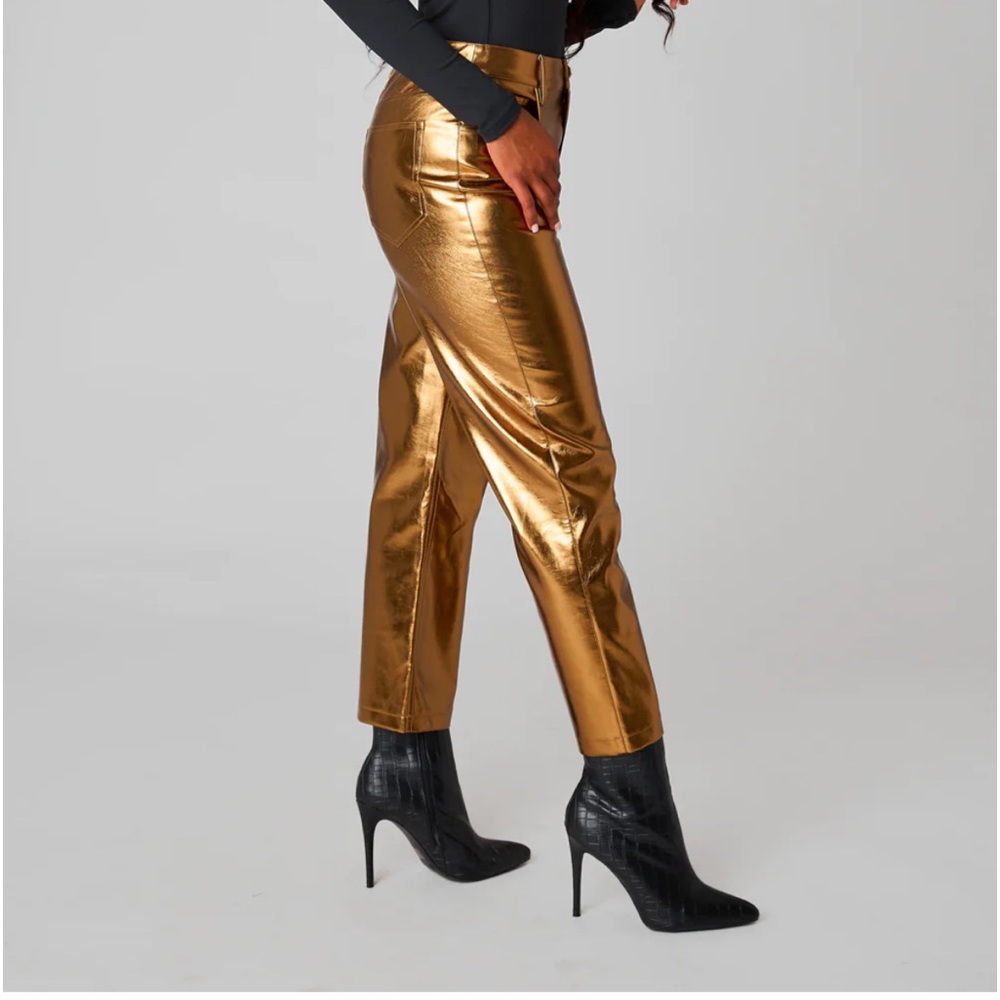 Gold metallic pants